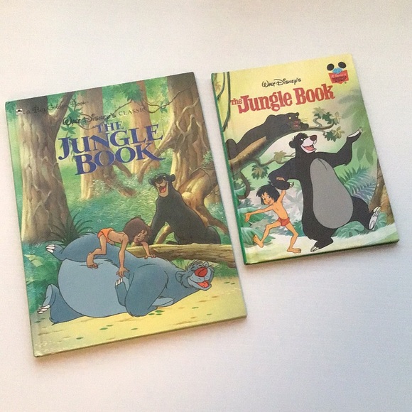The Jungle Book vintage kids books pair Big Golden Book & Disney's Wonderful - Picture 1 of 9